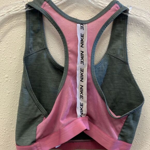Nike Heather Gray Tank with Pink Lining non padded sports bra large - Picture 2 of 2